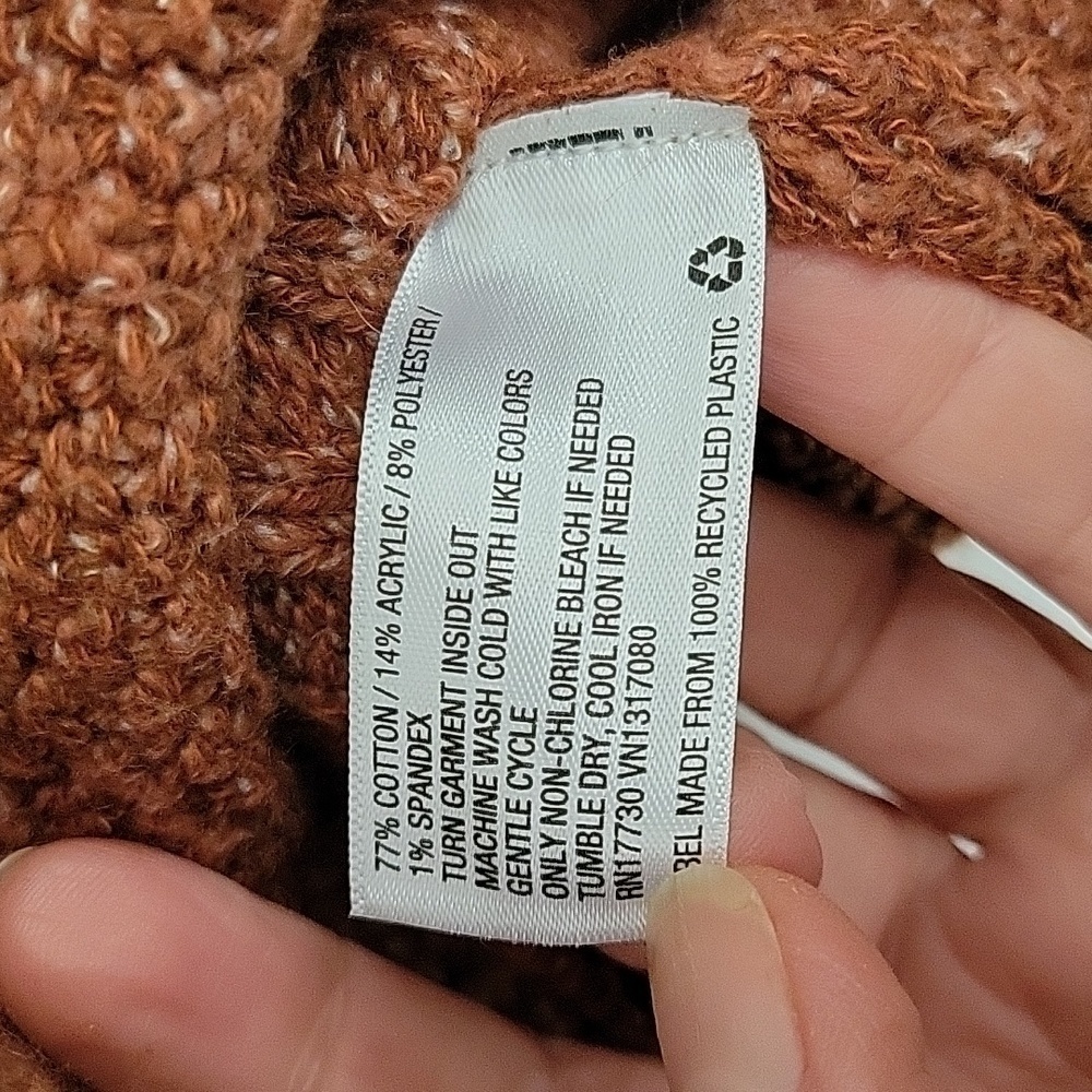 Universal Thread Quater Zip Rust Chunky Knit Ribb… - image 7